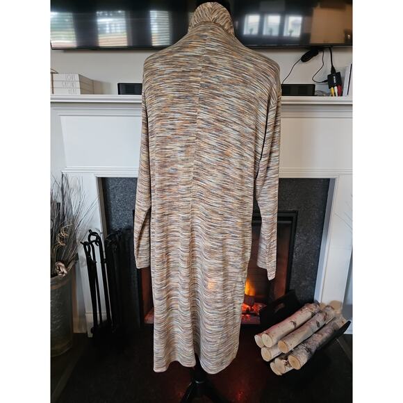 Logo By Lori Goldstein Sweater Womens Large Open Front Duster Length Pockets - Picture 2 of 7